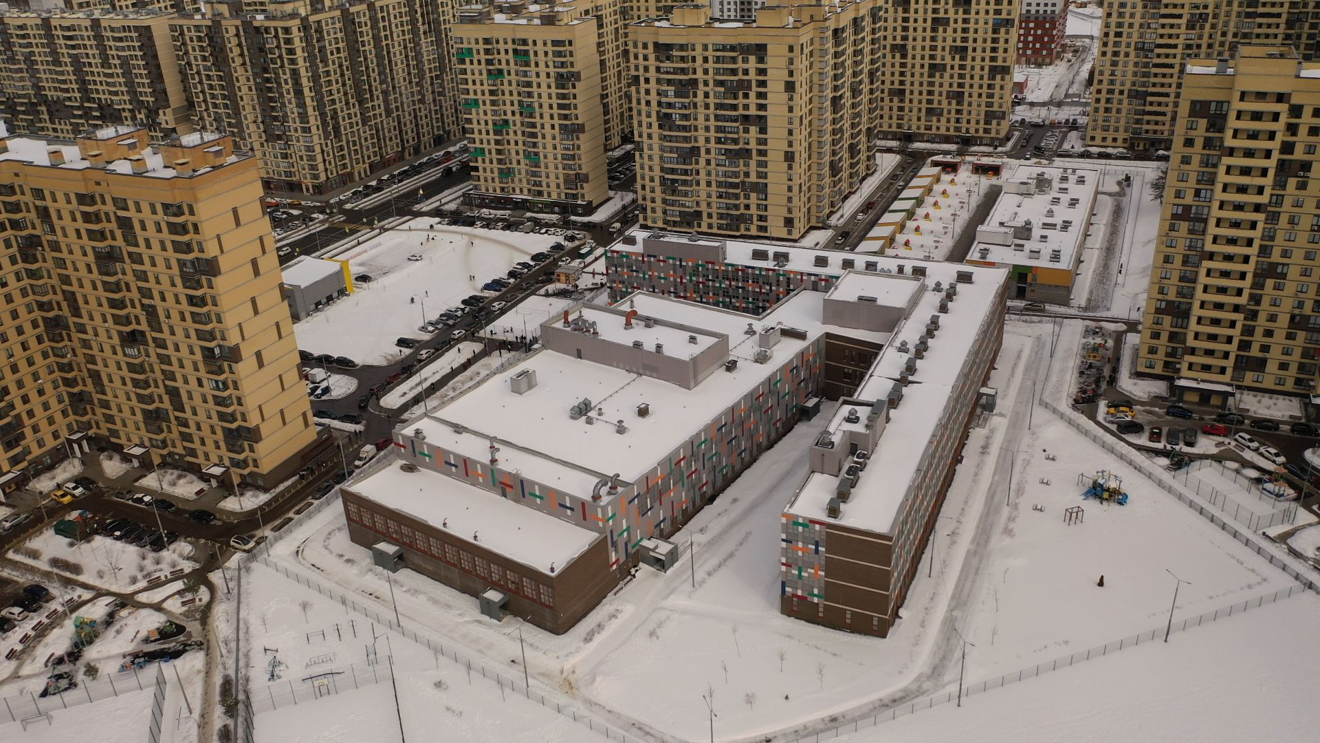 видео с коптера, мытищи, гимназия,