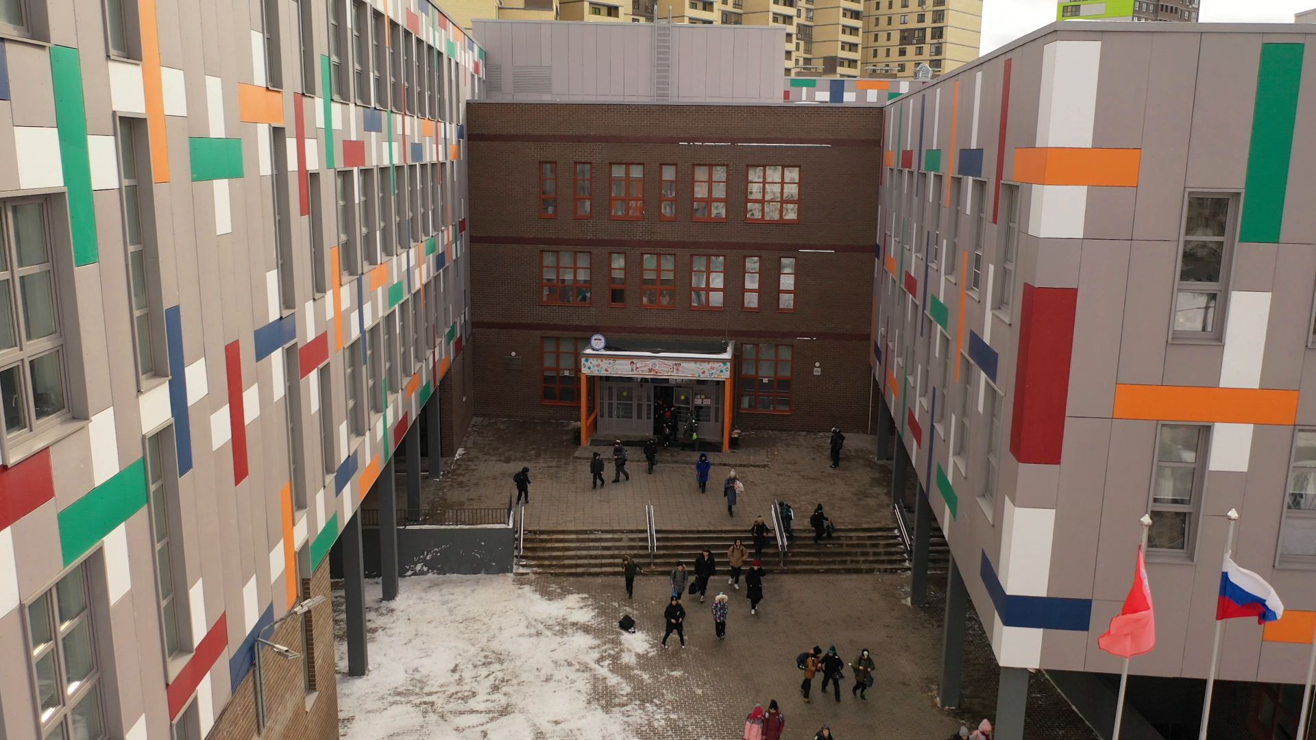 видео с коптера, мытищи, гимназия,