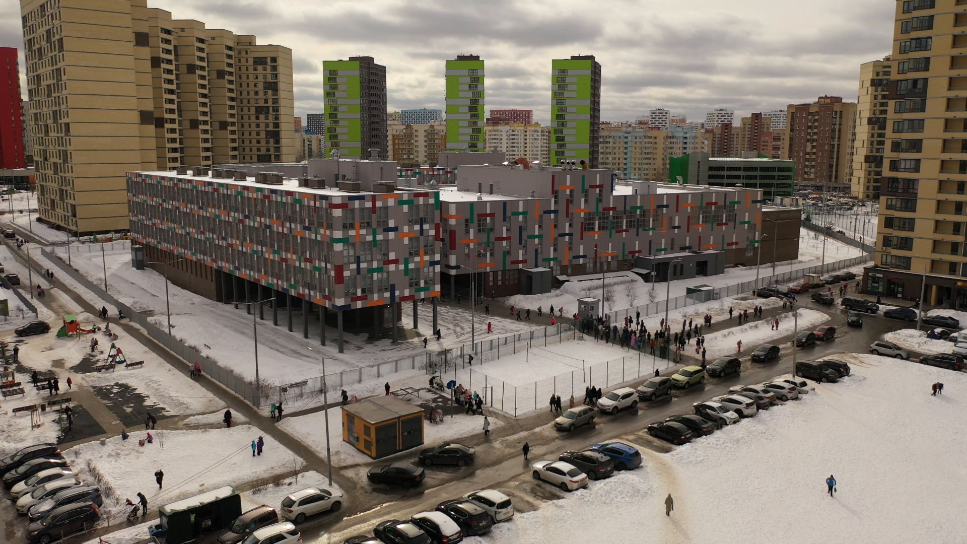 видео с коптера, мытищи, гимназия,