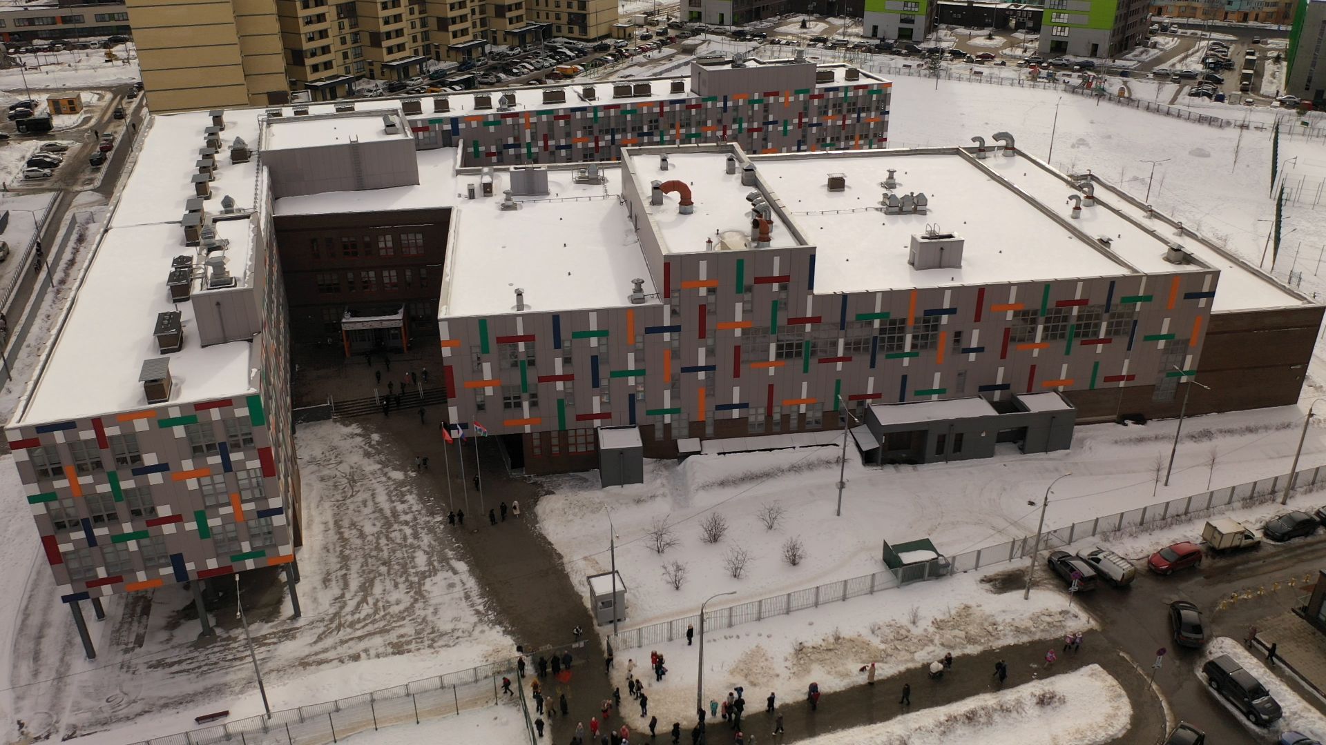 видео с коптера, мытищи, гимназия,