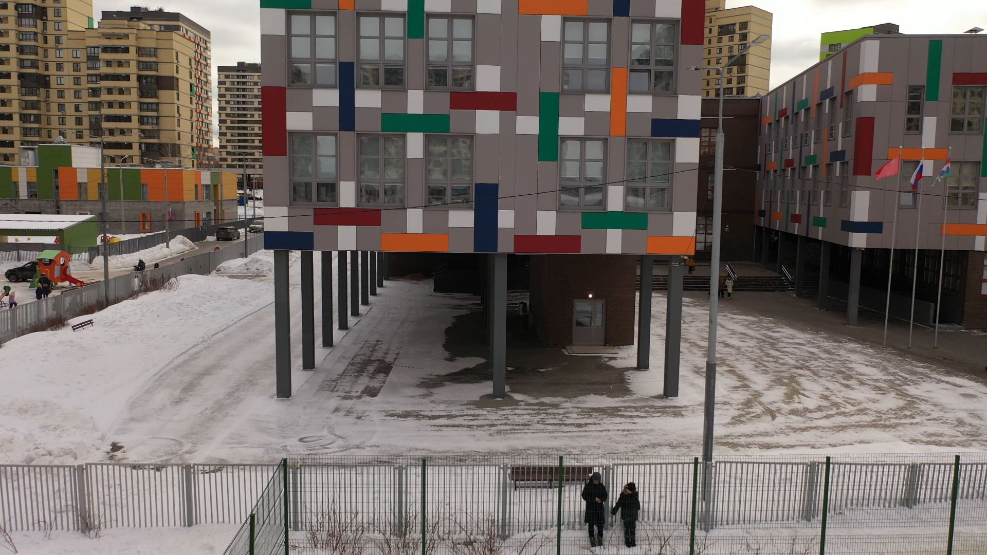 видео с коптера, мытищи, гимназия,