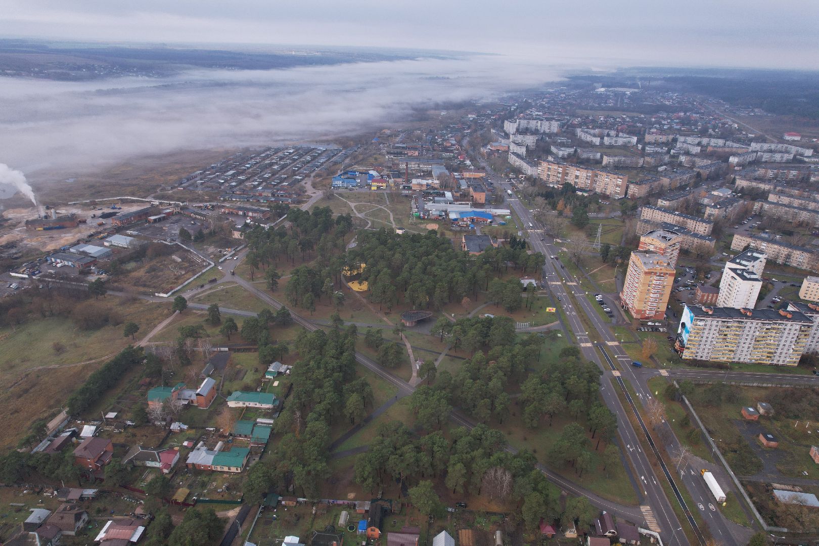 видео с коптера, парк, озеры,