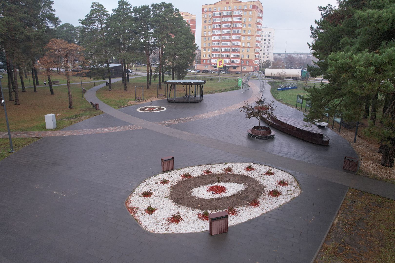 видео с коптера, парк, озеры,