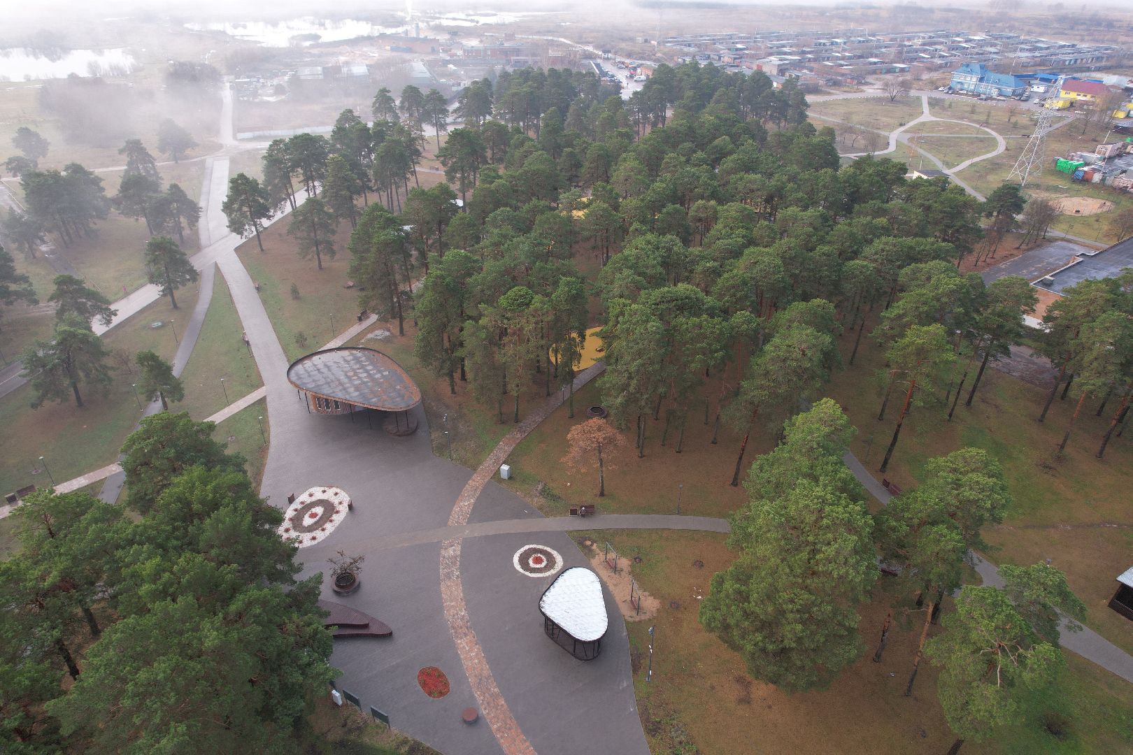 видео с коптера, парк, озеры,