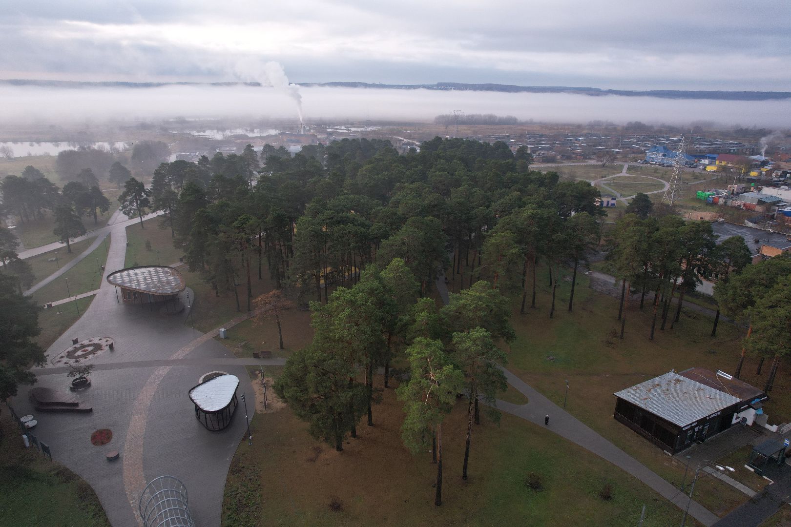 видео с коптера, парк, озеры,