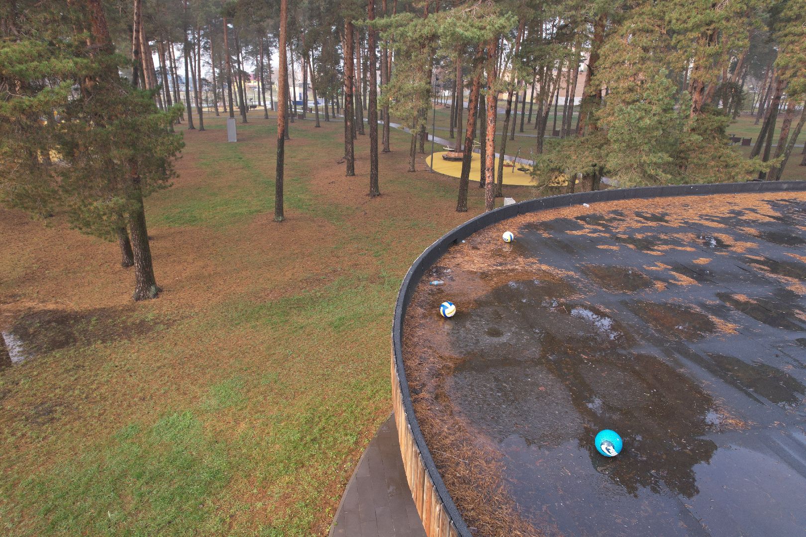 видео с коптера, парк, озеры,