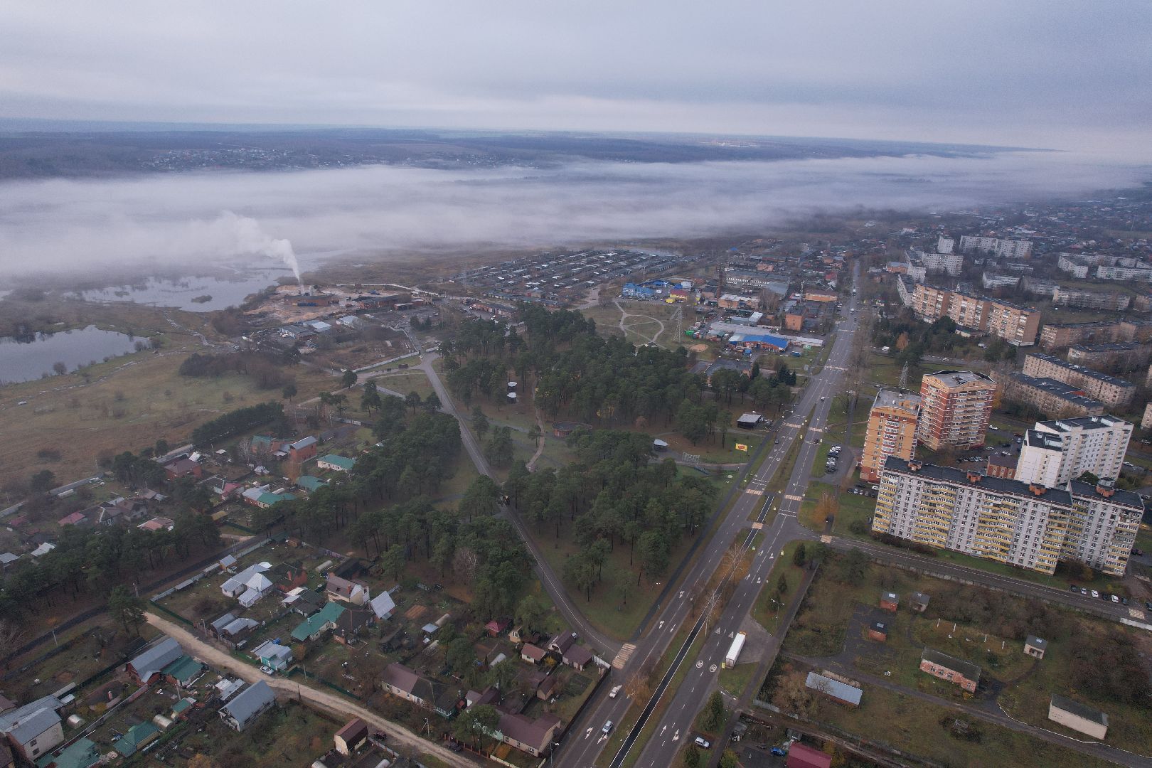 видео с коптера, парк, озеры,