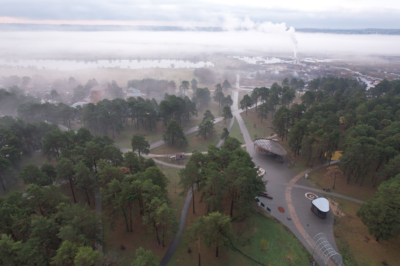 видео с коптера, парк, озеры,