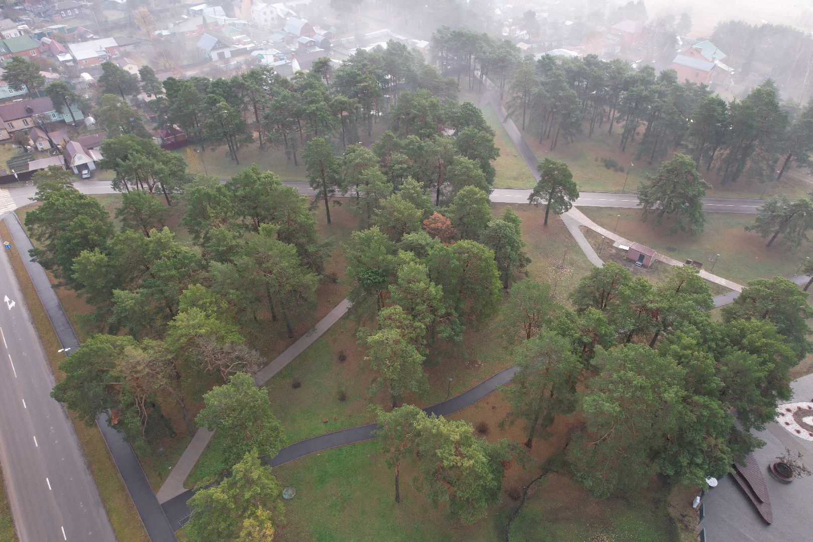видео с коптера, парк, озеры,