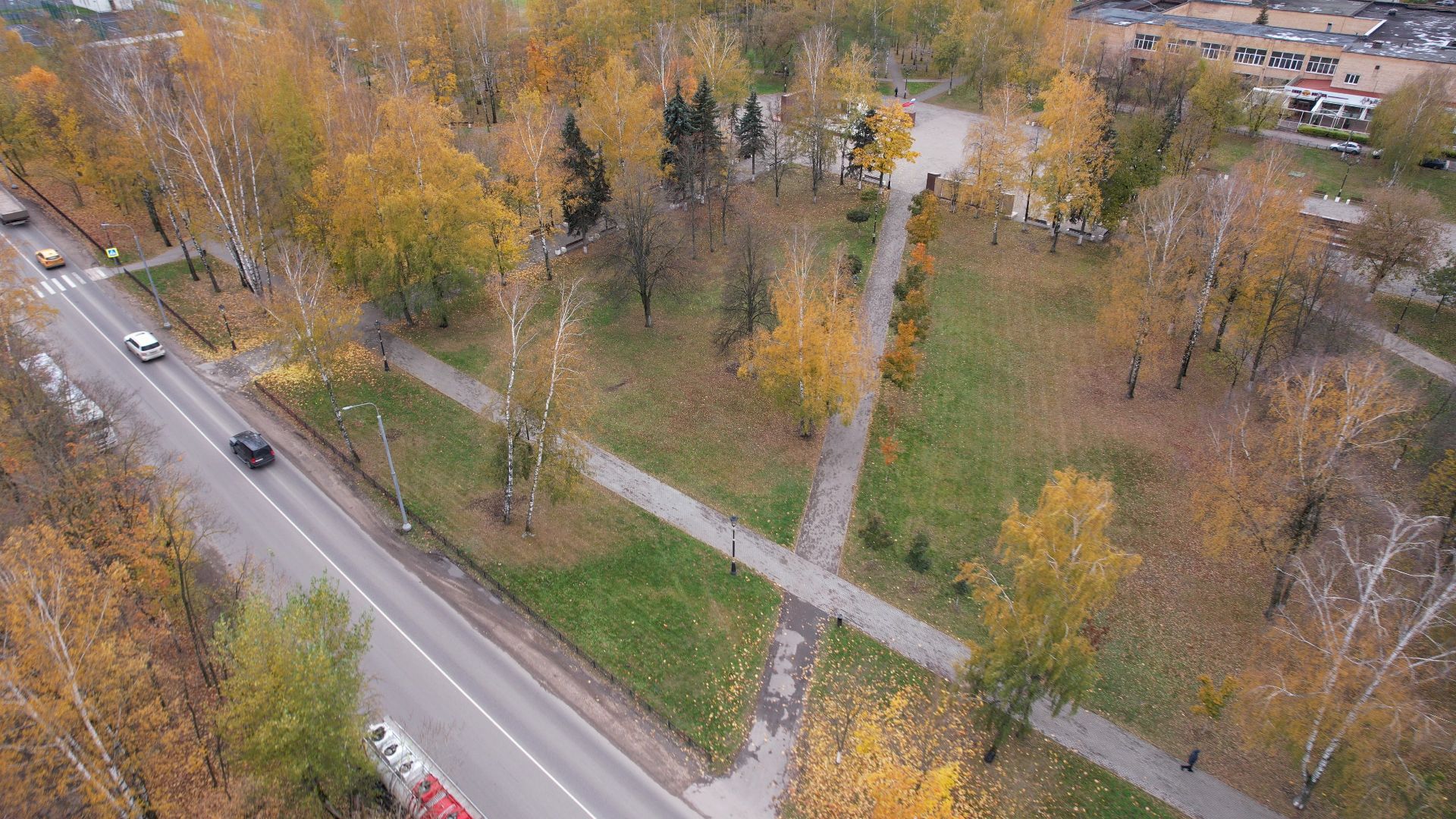 видео с коптера, сквер, старая купавна,