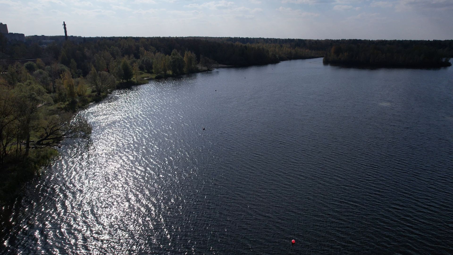 Фрязино, видео с коптера, озеро, пляж,