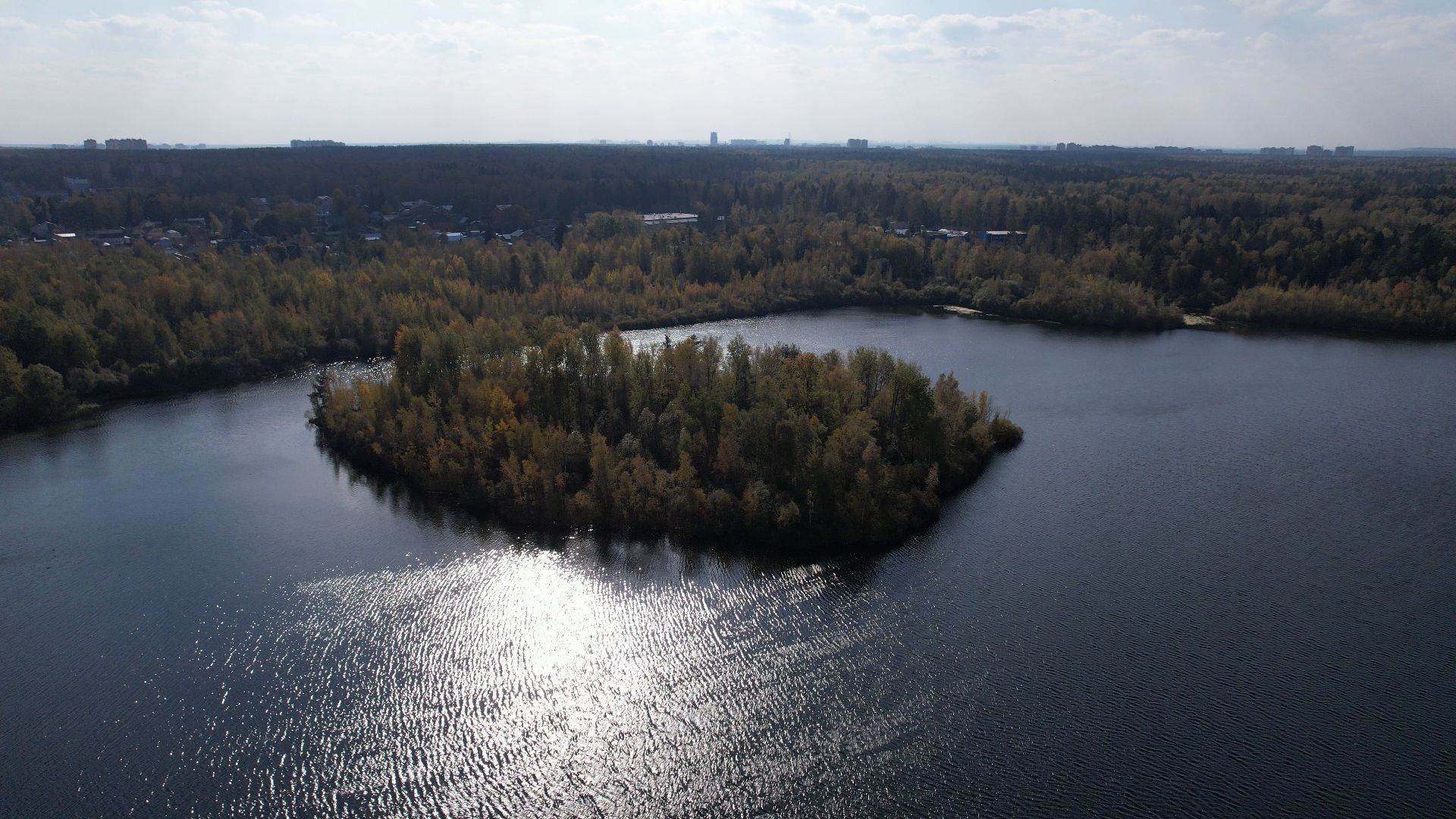 Фрязино, видео с коптера, озеро, пляж,