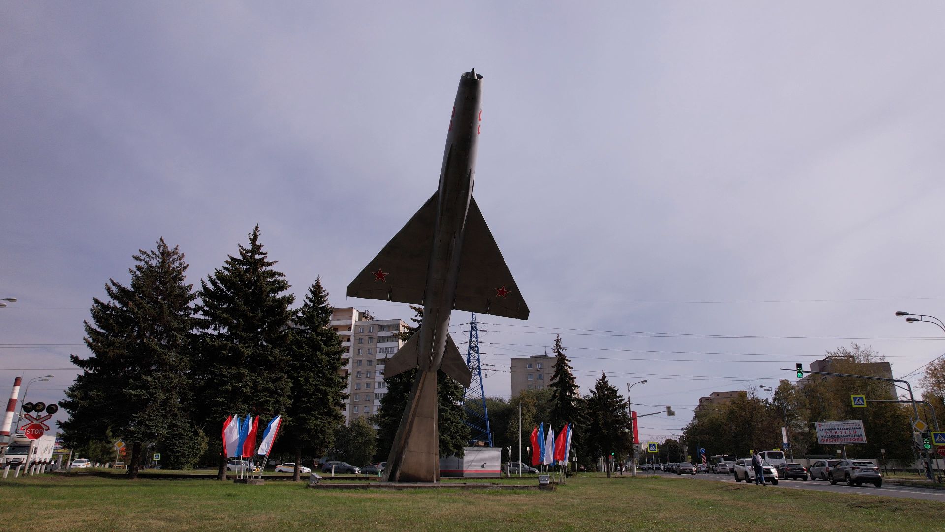 видео с коптера, Жуковский, памятник,