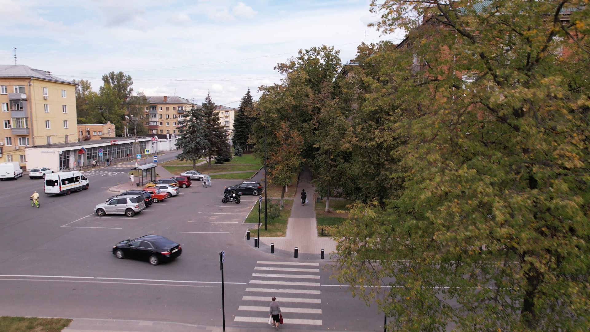 видео с коптера, Жуковский, памятник,