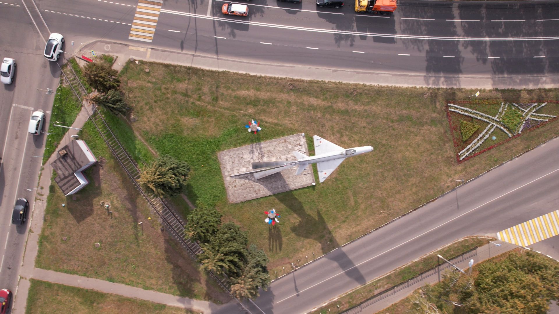 видео с коптера, Жуковский, памятник,