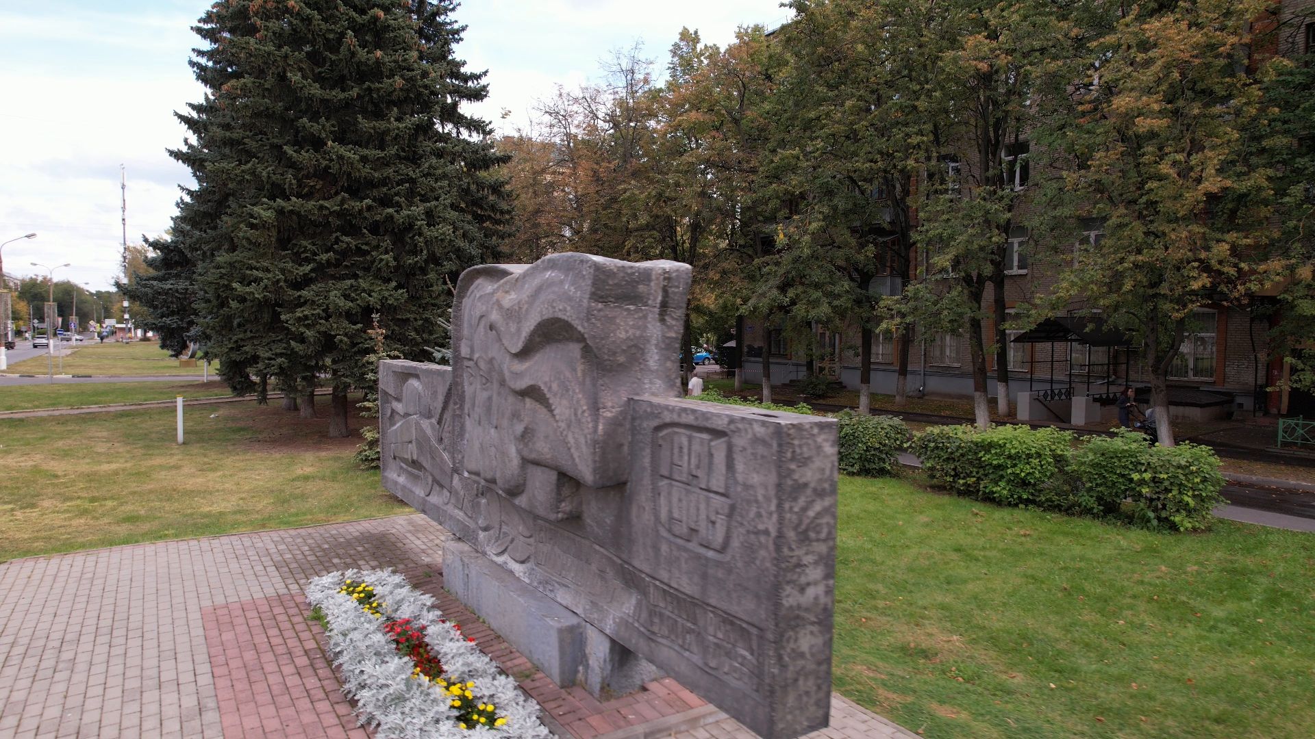 видео с коптера, Жуковский, памятник,