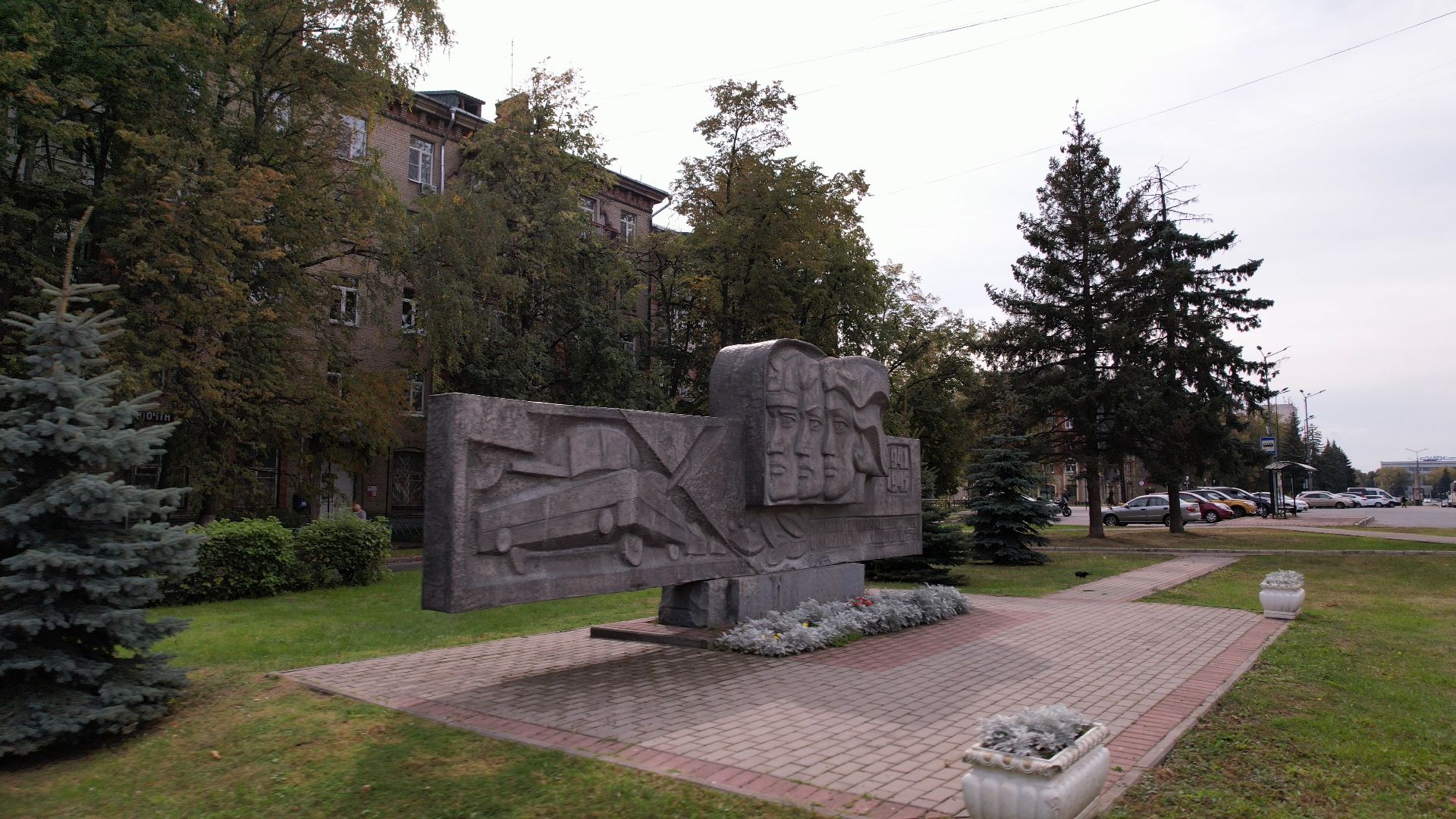 видео с коптера, Жуковский, памятник,