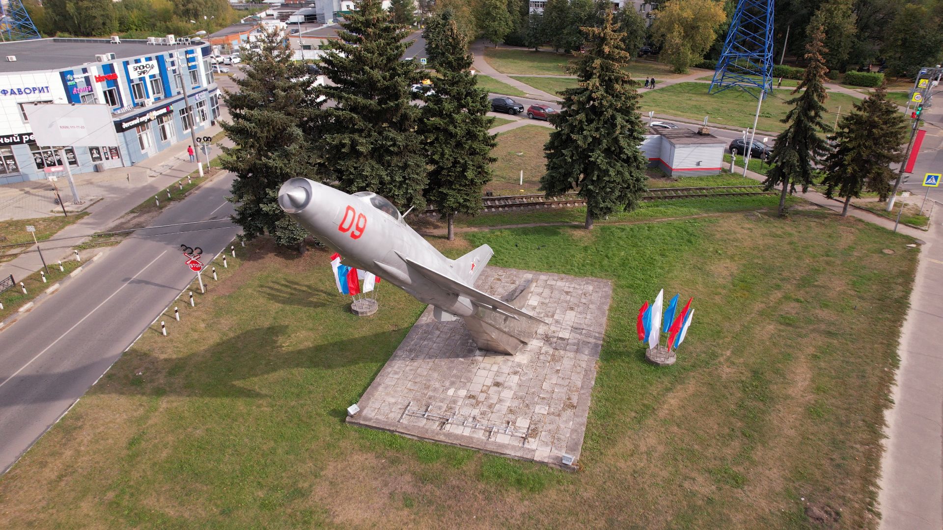 видео с коптера, Жуковский, памятник,