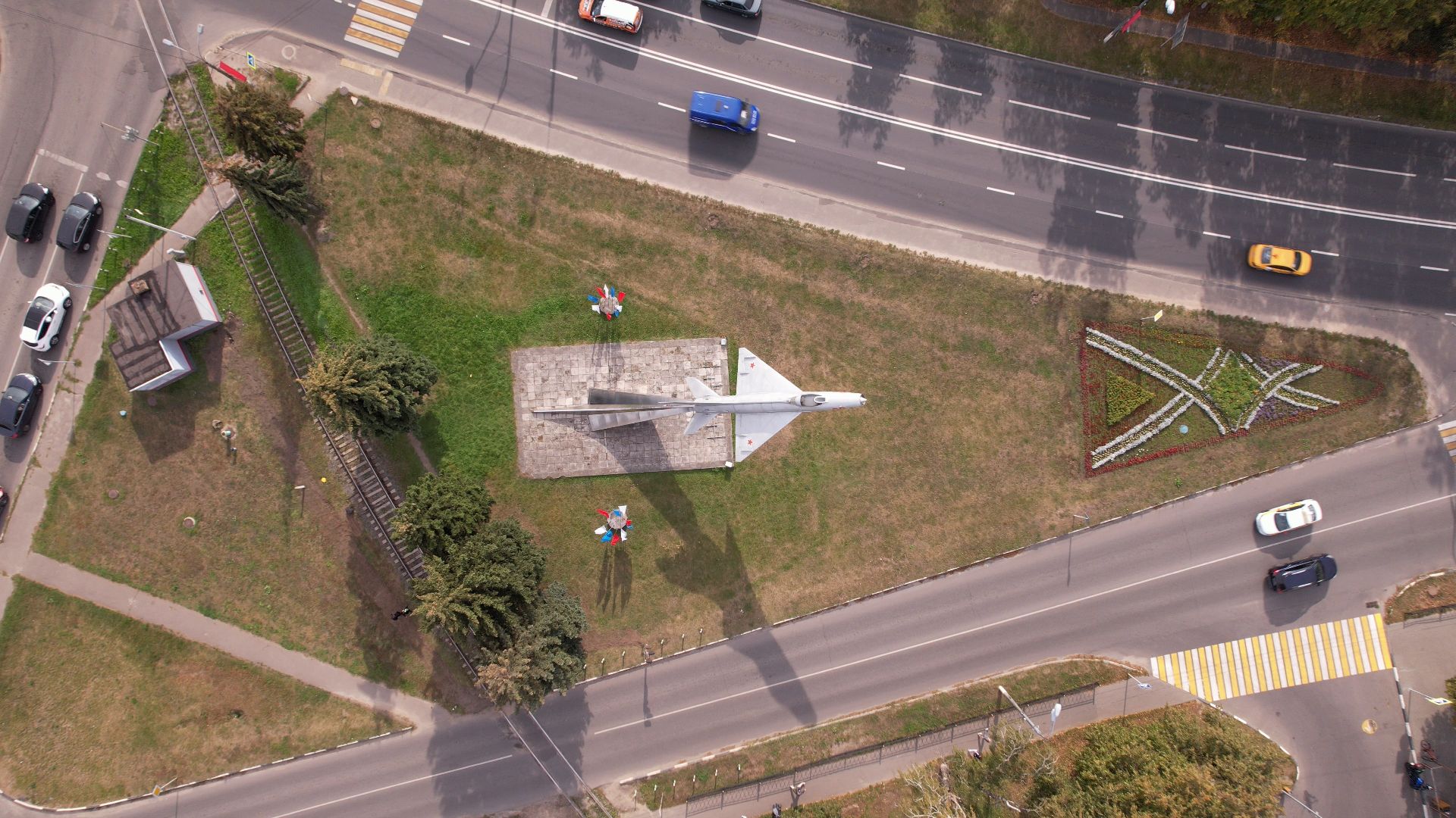 видео с коптера, Жуковский, памятник,