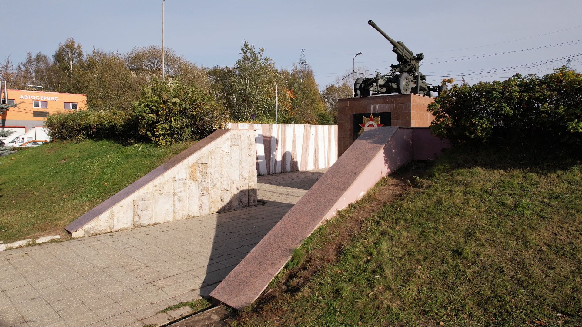 видео с коптера, Лобня, вов, памятник,