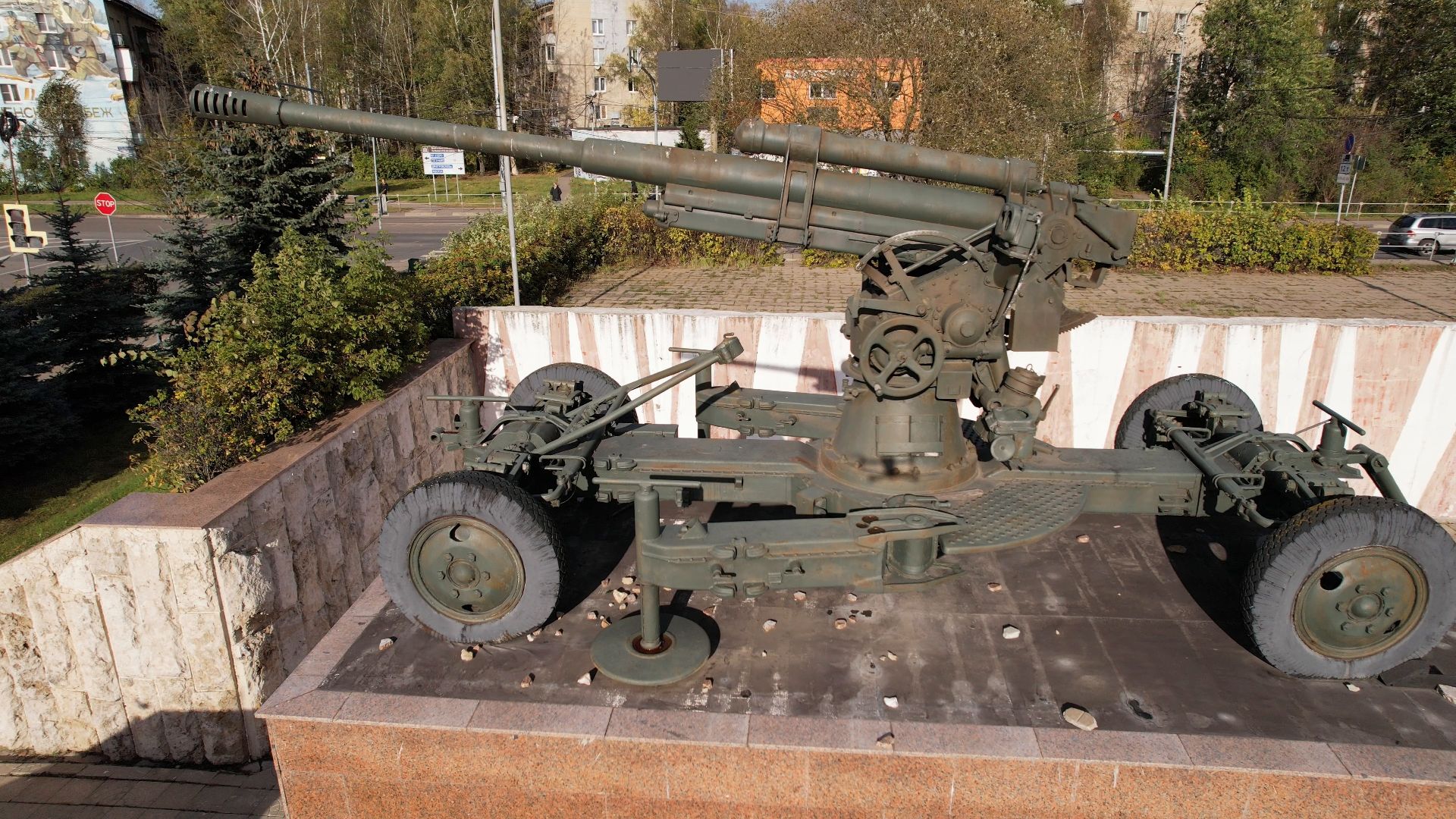 видео с коптера, Лобня, вов, памятник,