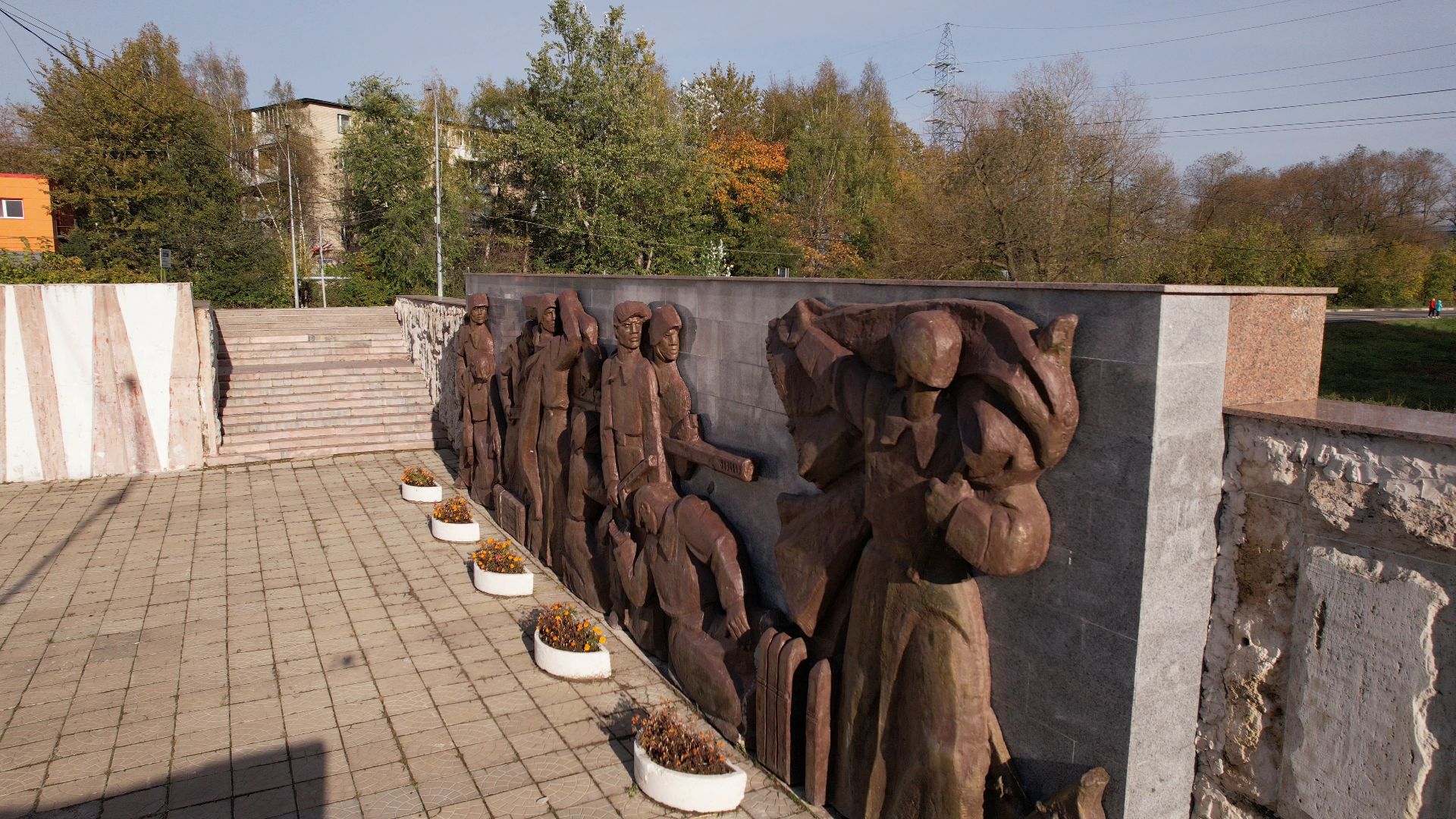 видео с коптера, Лобня, вов, памятник,