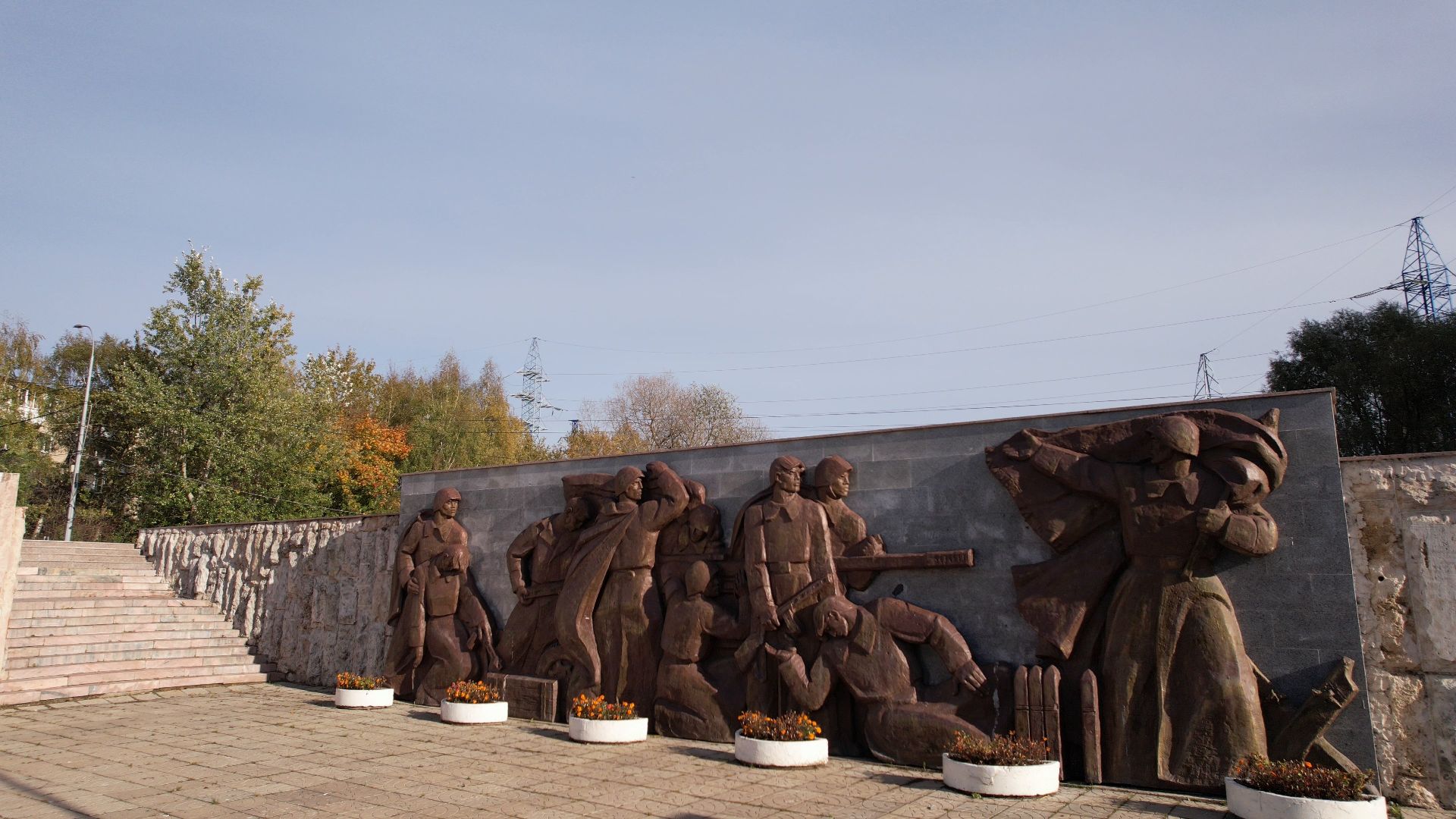 видео с коптера, Лобня, вов, памятник,