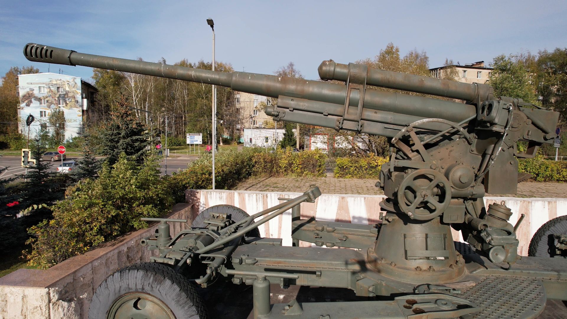 видео с коптера, Лобня, вов, памятник,