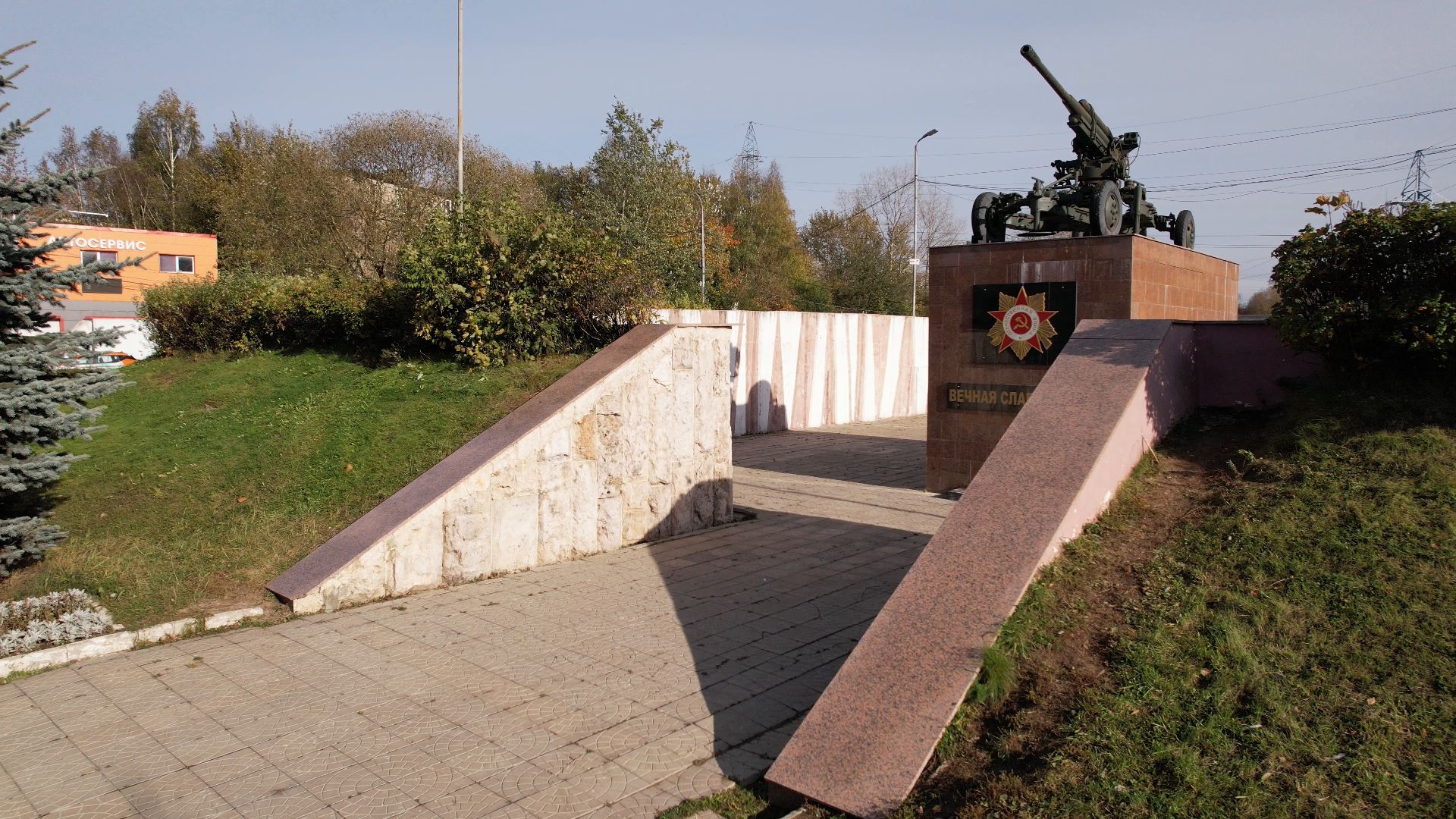 видео с коптера, Лобня, вов, памятник,