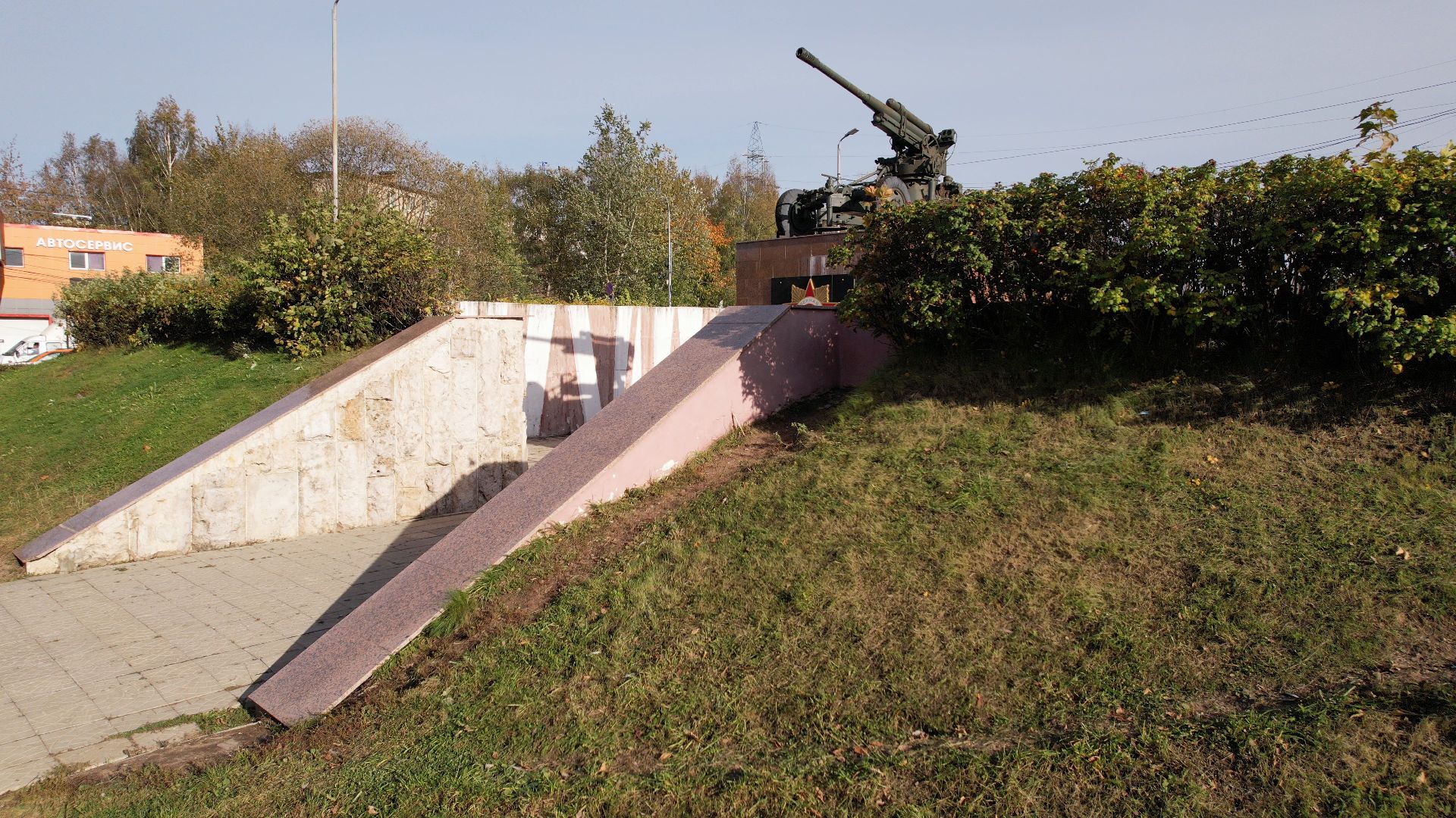 видео с коптера, Лобня, вов, памятник,