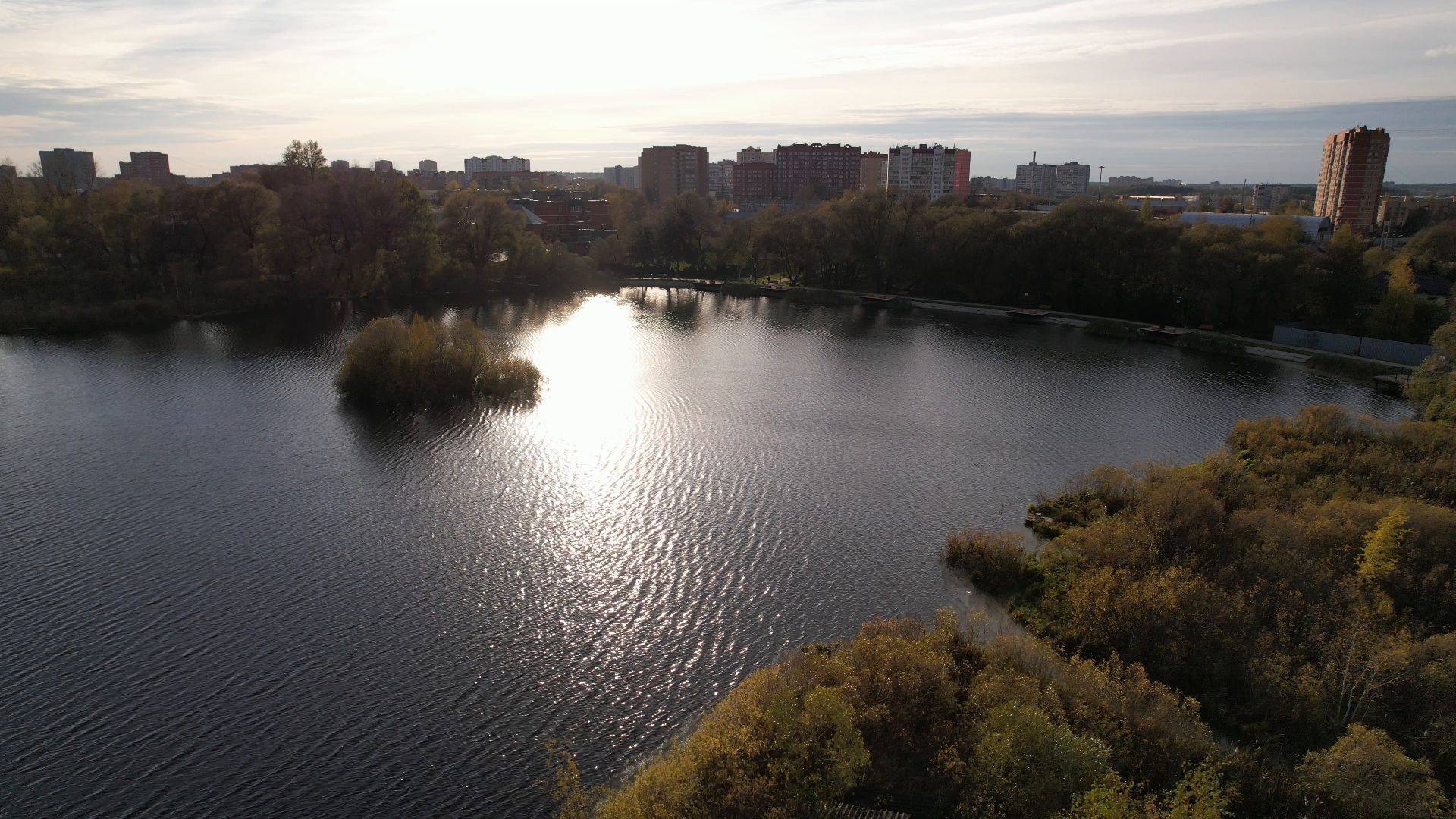 Лобня, Киово, видео с коптера, благоустройство, парк,