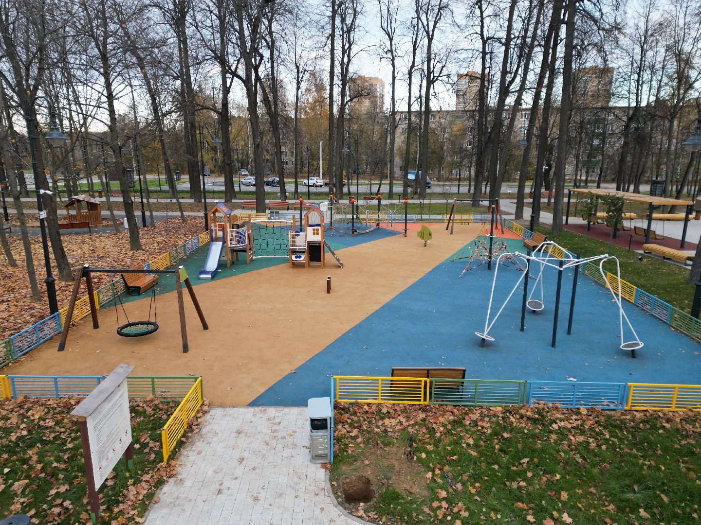 видео с коптера, Лобня, парк, благоустройство,