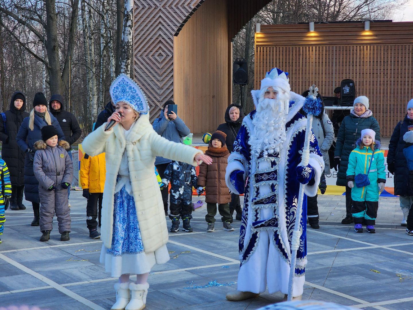 ступино, парк имени Островского, парки подмосковья, парки Ступино, дед мороз,