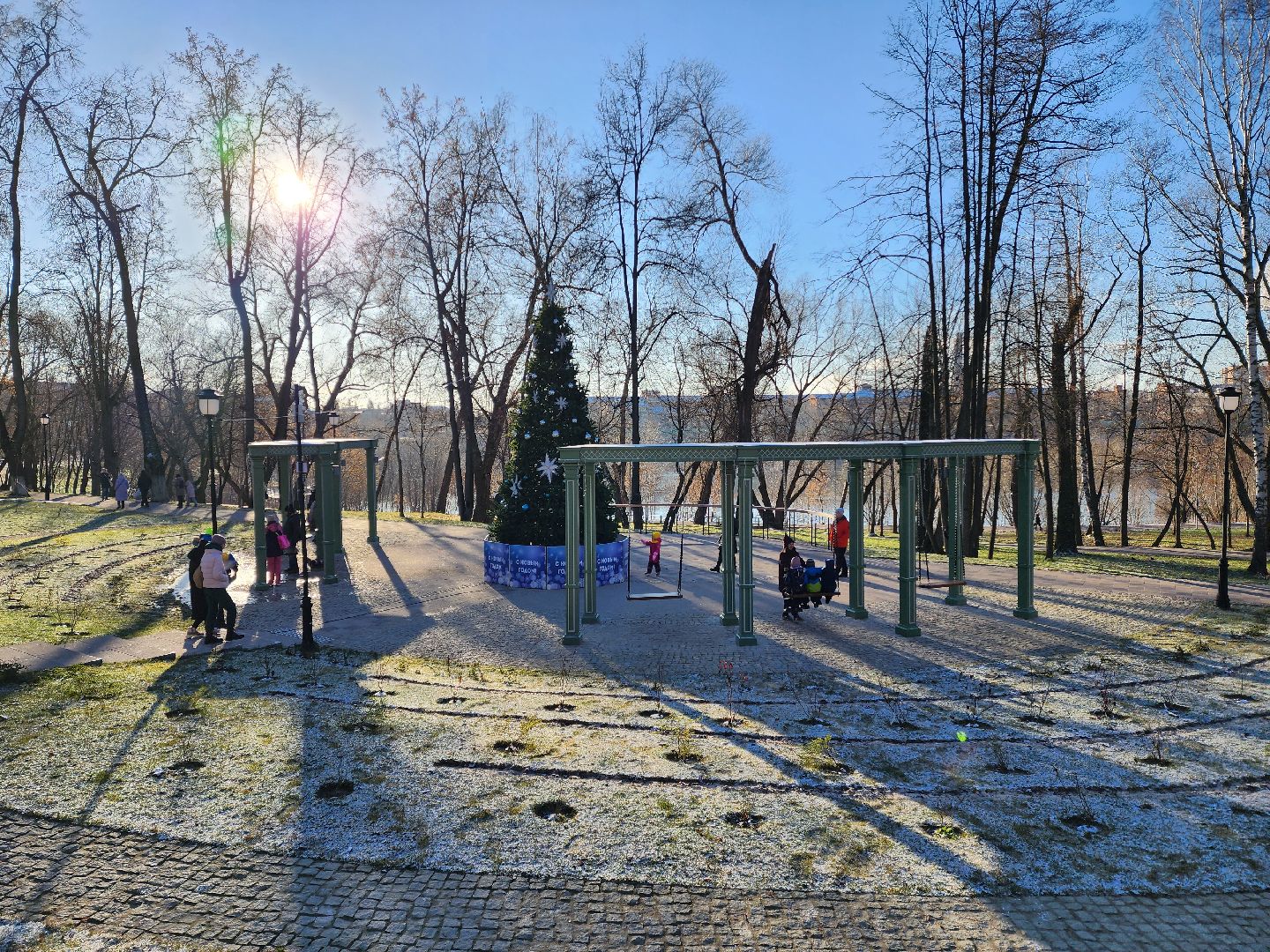 раменское, благоустройство, новогодняя ель в Раменском городском парке,