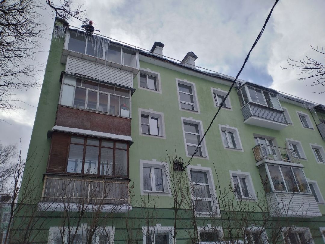 жкх, погода, Лосино-Петровский, Госжилинспекция, очистка кровель, крыши, сосульки, снег, наледь