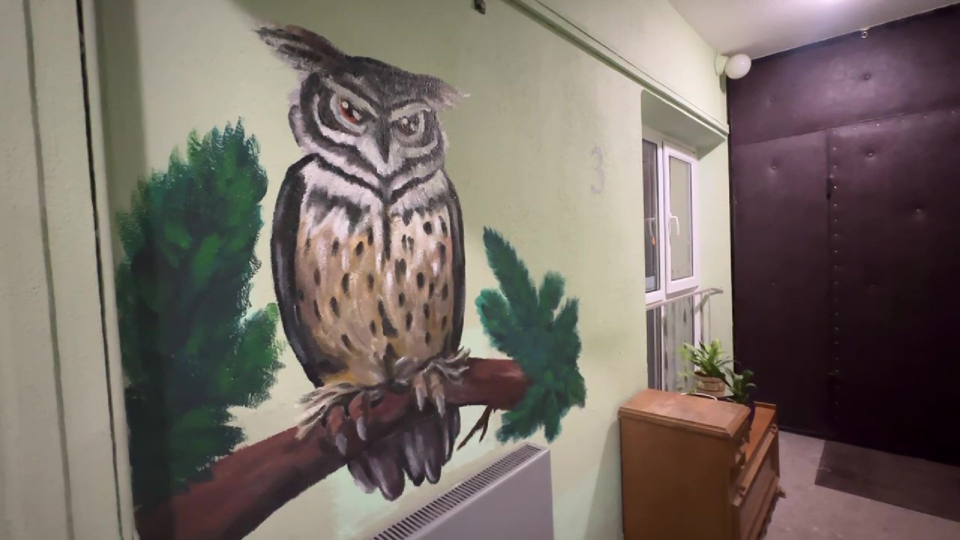 Реутов, подъезд, стены, рисунки, звери, цветы,