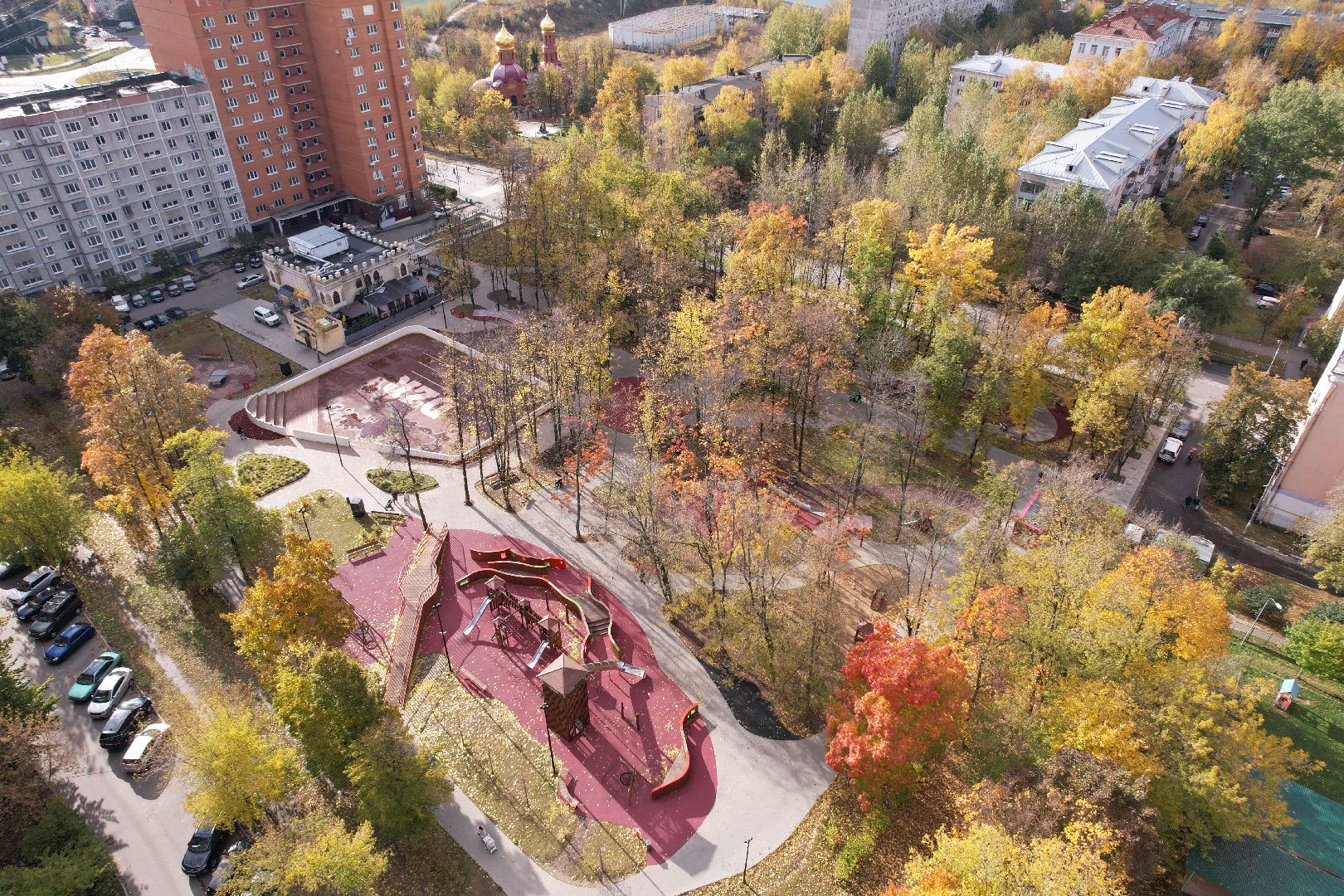 видео с коптера, дзержинский, парк,