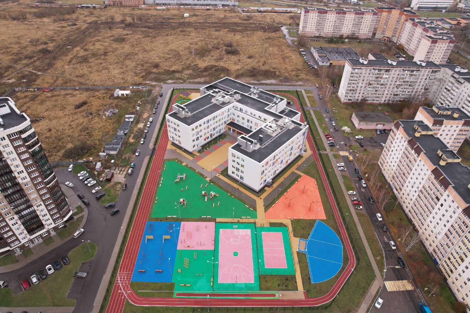 видео с коптера, школа, коломна,