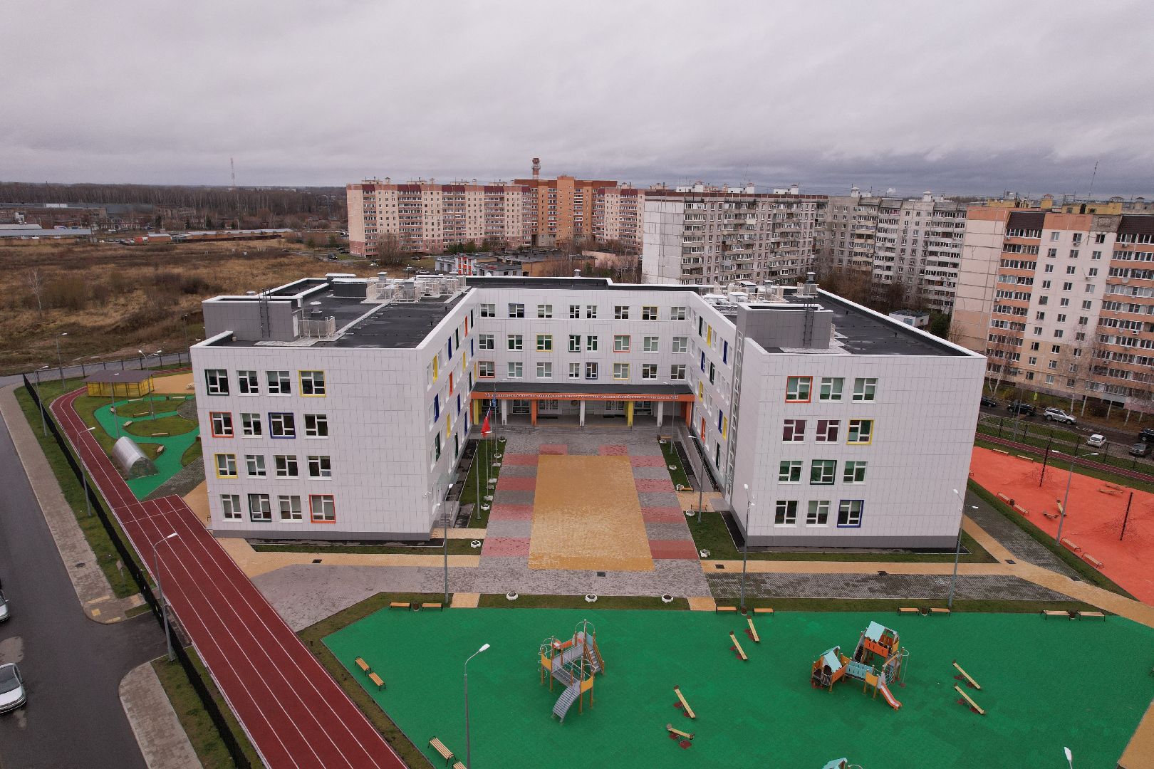 видео с коптера, школа, коломна,