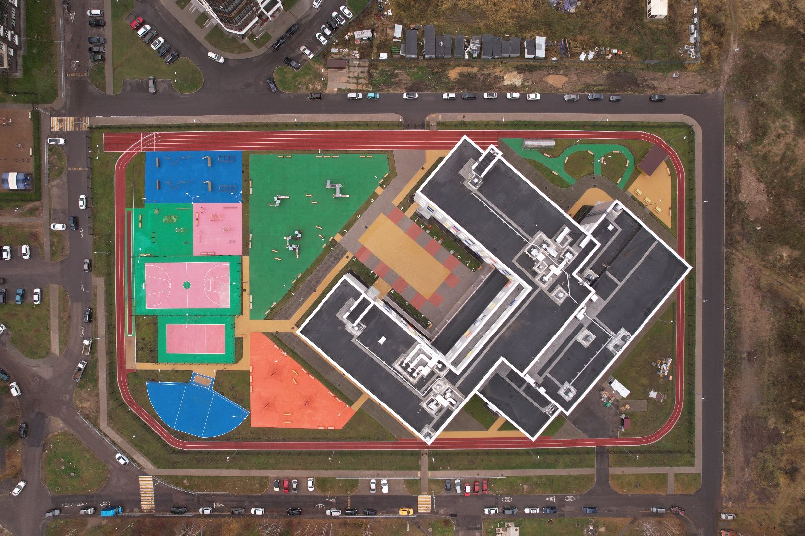 видео с коптера, школа, коломна,