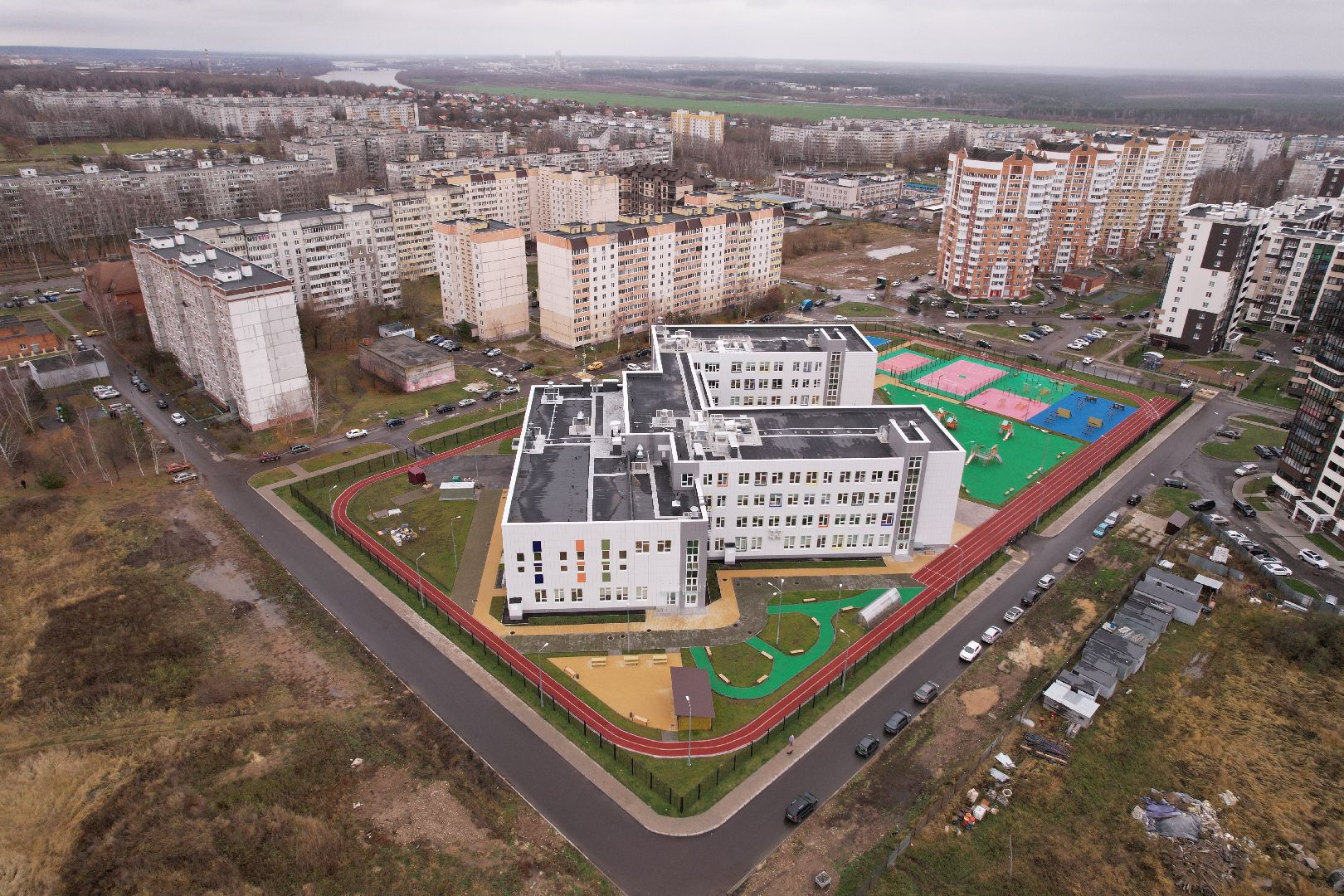 видео с коптера, школа, коломна,