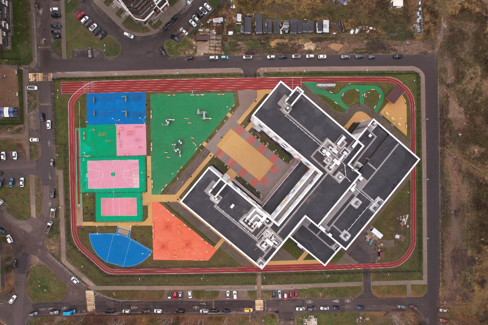 видео с коптера, школа, коломна,