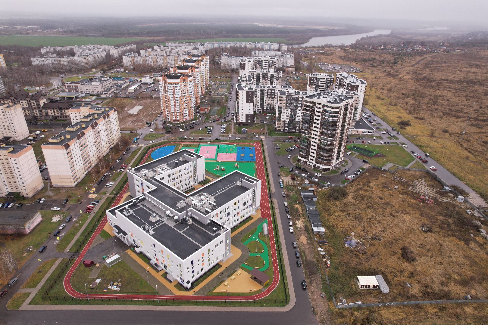 видео с коптера, школа, коломна,