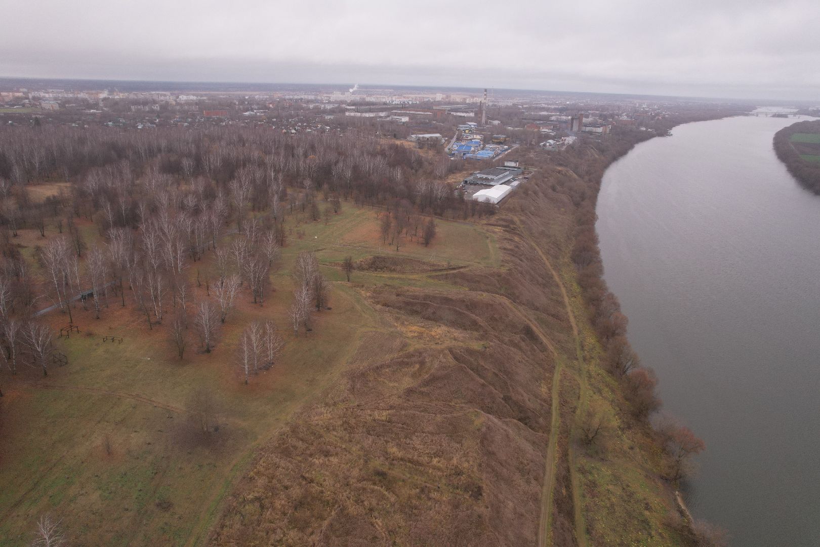 видео с коптера, коломна, парк,