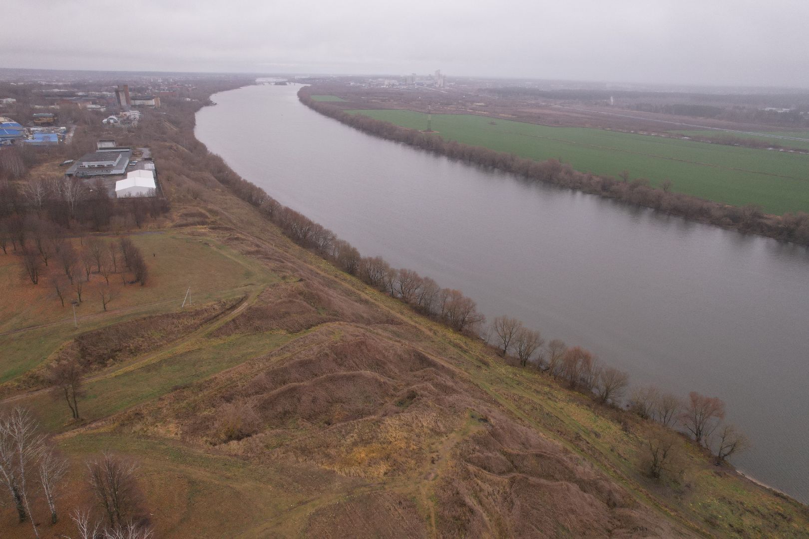 видео с коптера, коломна, парк,