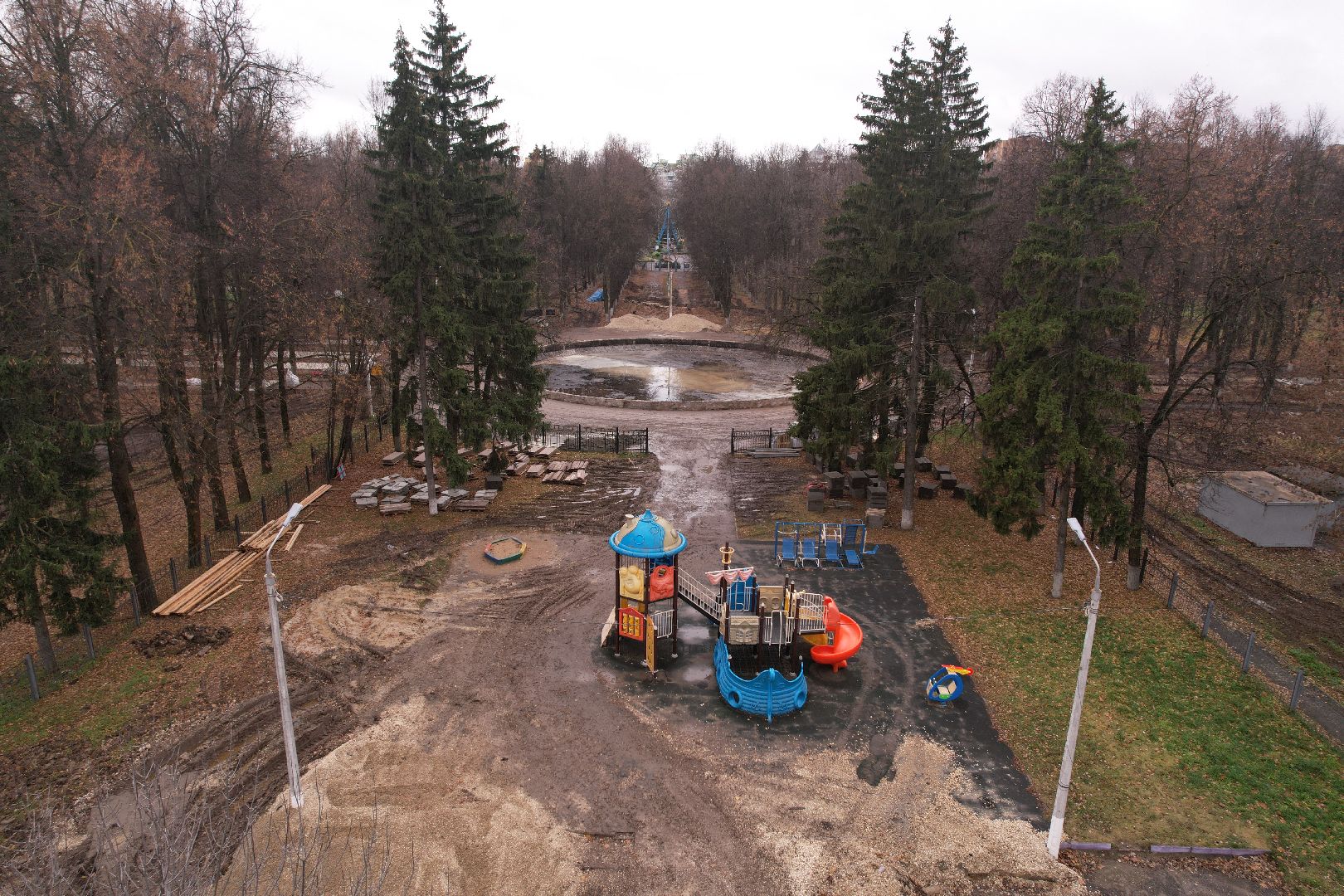 парк, коломна,видео с коптера,