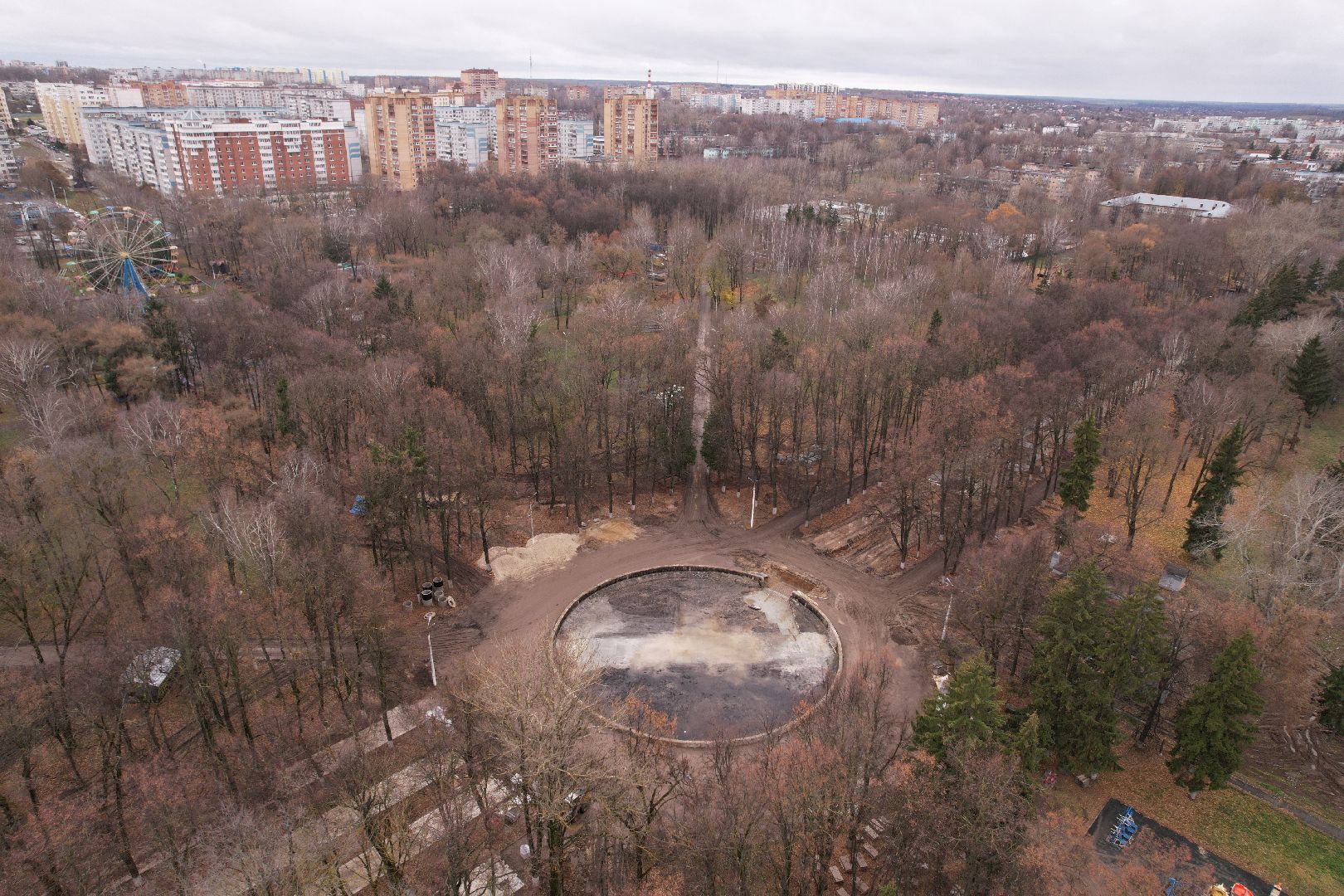 парк, коломна,видео с коптера,