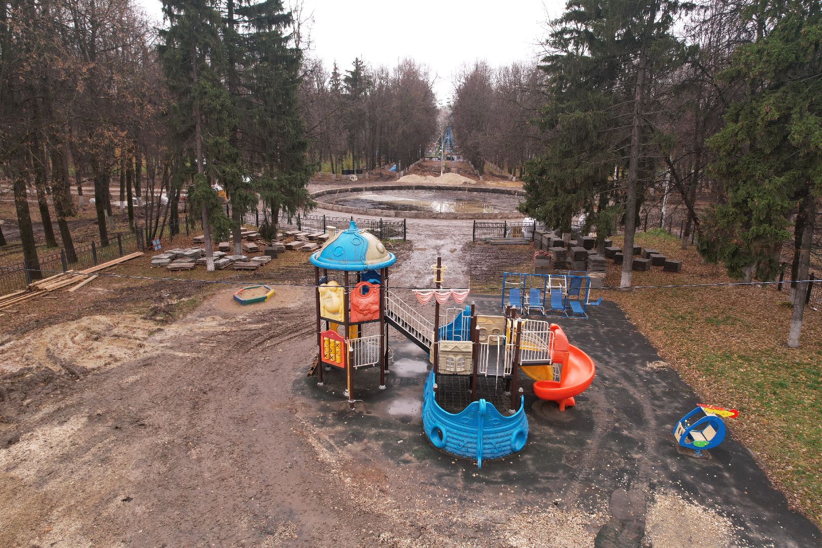 парк, коломна,видео с коптера,