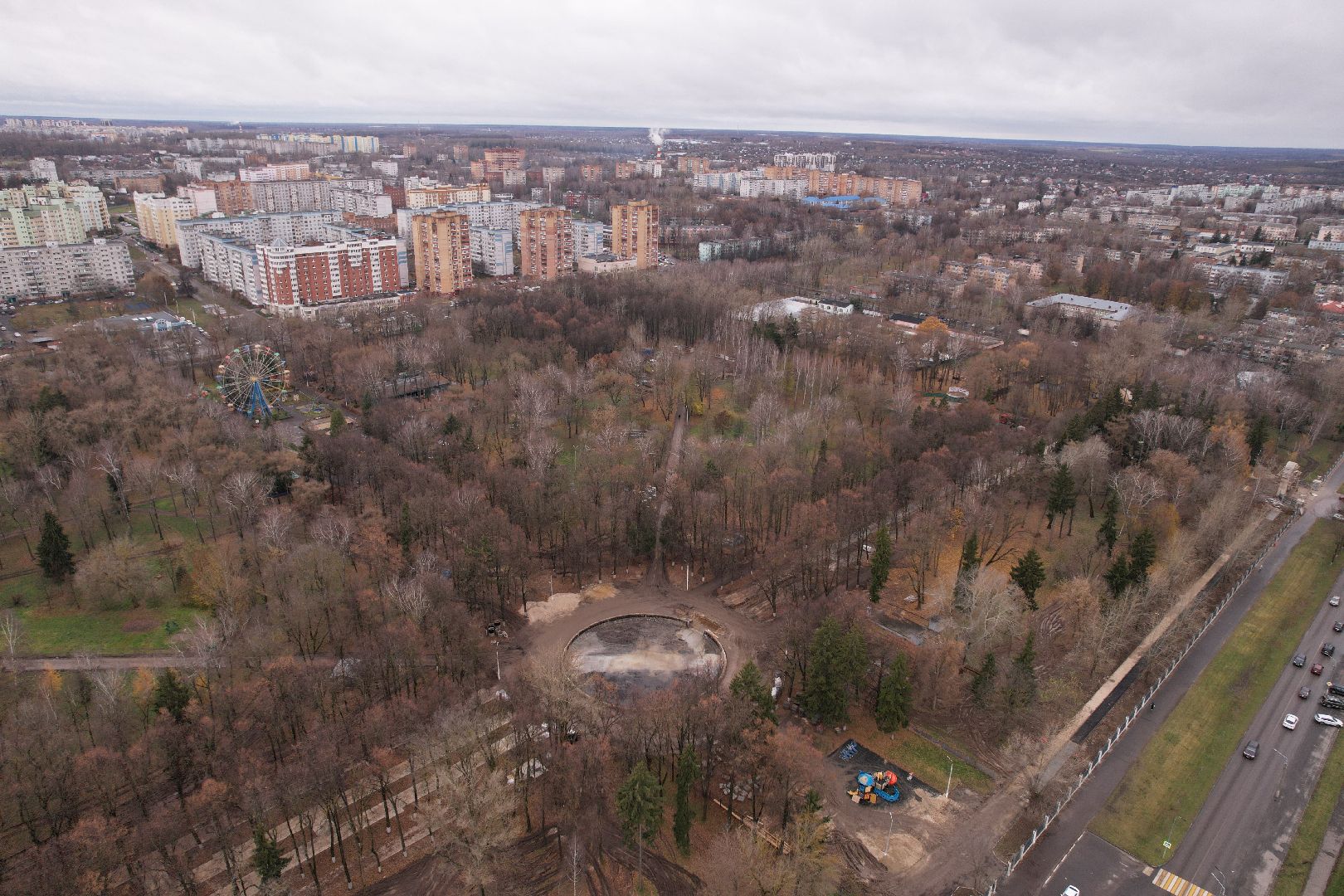 парк, коломна,видео с коптера,