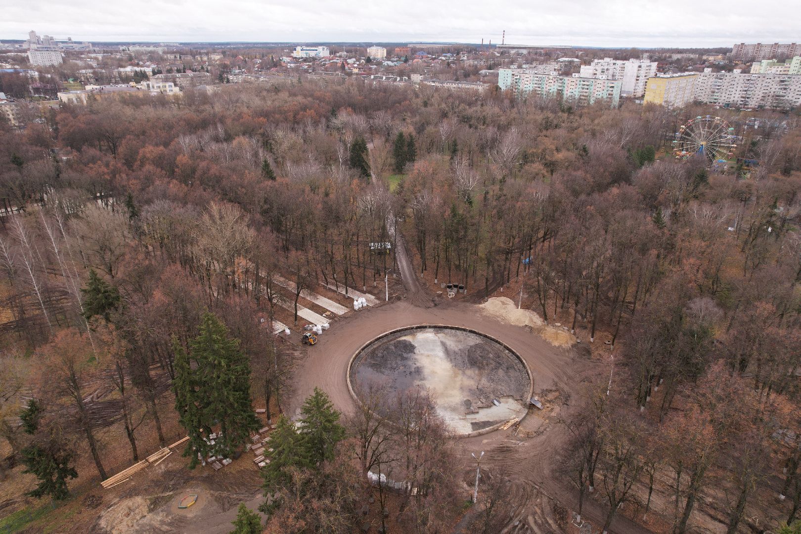 парк, коломна,видео с коптера,
